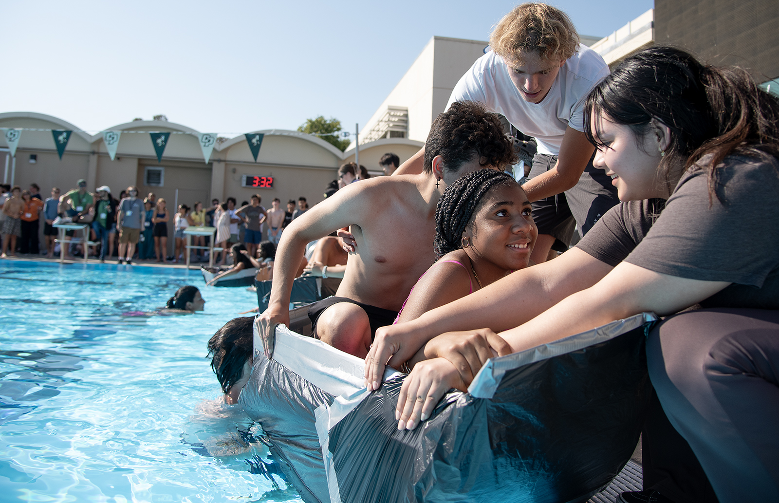 Students in a pool